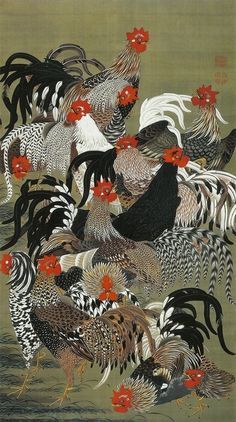 Felix Inclusis Art Chinois, Ohara Koson, Chicken Art, Art Japonais, Ukiyo E, Art Et Illustration, Japanese Woodblock Printing, Japanese Painting, Arte Animal