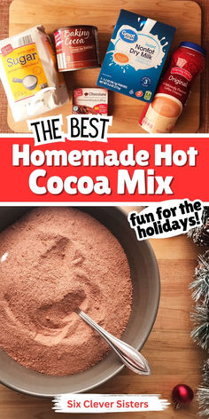 This homemade hot cocoa mix uses just 5 ingredients and makes the perfect creamy cup of pure deliciousness! It’s so much better than hot cocoa packets and much more economical. And, once you mix up one batch of it, you’ve got hot cocoa to last awhile! #cocoa #drink #chocolate #holiday #recipe #recipeoftheday Hot Chocolate Mix Recipes Dry, Cocoa Mix In A Jar, Homemade Cocoa, Hot Cocoa Mix Recipe, Mix In A Jar, Hot Chocolate Mix Recipe, Homemade Hot Chocolate Mix, Hot Cocoa Gift, Diy Hot Cocoa