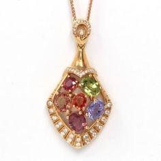 18k Rose Gold Sapphire  Diamond Pendant Necklace – Baikalla Jewelry Sapphire Diamond Pendant, Gemstone Collection, Gold Topaz, Gem Necklace, Jade Jewelry, Chain Gold, Gemstone Necklace Pendant, Unique Gemstones, Traditional Jewelry