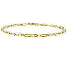 Sleek and elegant, this sterling silver Figaro chain bracelet makes a perfect addition to your everyday outfits. Modern Bracelets With Rectangular Figaro Chain Links, Gold Figaro Chain Link Bracelet, Oval Link Figaro Chain Gold Bracelet, Elegant Figaro Chain Bracelet, Modern Figaro Chain Bracelet, Classic Oval Link Chain Bracelets, Modern Link Bracelets With Figaro Chain, Modern Figaro Chain Link Bracelet, Minimalist Gold Bracelet With Figaro Chain For Formal Occasions