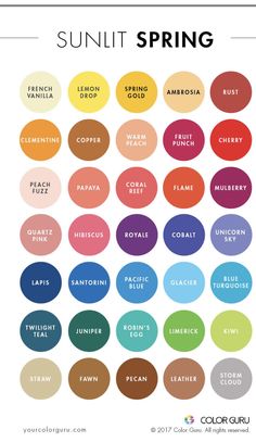 the color guide for sunlit spring