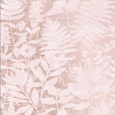 a pink wallpaper with leaves and plants on it's side, in shades of beige