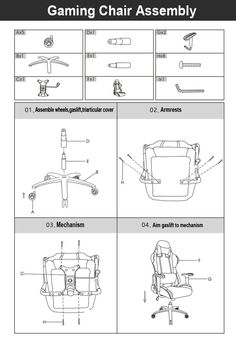 the instructions for gaming chair assembly