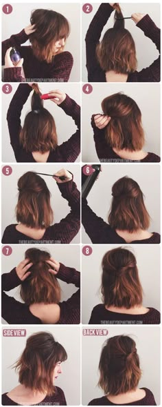 short hair tutorial Long Bob, Hair Tutorials, Hair Dos, Down Hairstyles, Half Up