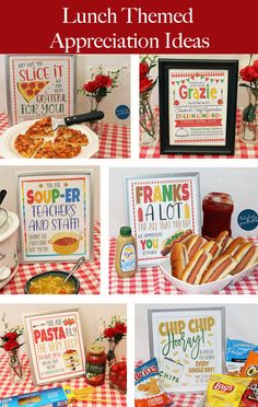 lunch themed appreciation ideas for teachers, parents and friends to share with the kids on valentine's day