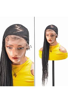 New Full Lace Lemonade Braided Wig for Black Women With Baby Hair (Color 1) Braided Wig, Braids Wig, Baby Hair, Baby Hairstyles, Lemonade, Black Women