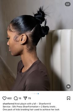 Slick Back Hair Black Women, Side Part Slick Back, Side Part Bun, Bun Sleek, Natural Hair 4c, Slick Back Hair, Classy Hair, Hair Black Women, Hair 4c