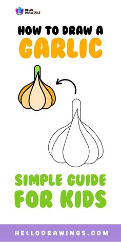 How to Draw a Garlic | Simple Tutorial for Kids