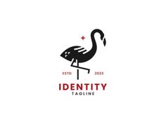 the logo for identity tagline, which is designed to look like a flamingo