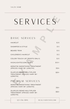 a menu for a restaurant with prices on the front and back pages, including price list