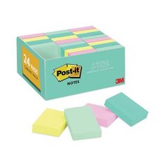 3m post - it super sticky notes, assorted pastel colors, 24 sheets / pack