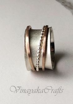 Resort Jewelry, Meditation Ring, Spinning Rings, Worry Ring, Metal Smithing, Fidget Rings, Meditation Rings, Silver Spinner Rings, Gold And Silver Rings