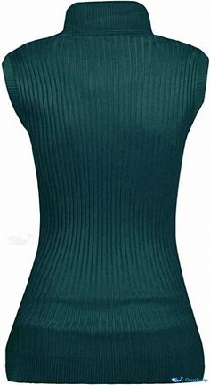 Orcajump - Premium Thickened Turtleneck Sweater Vest Sleeveless Knitted Top - High Elasticity Knitted Base Layer Fitted Knit Sweater Vest With Crew Neck, Casual Stretch Knitted Vest, Fitted Ribbed Sweater Vest For Winter, Stretch Knitted Sleeveless Vest, Ribbed Sleeveless Sweater Vest, Green Sleeveless Knit Top For Fall, Stretch Knit Sweater Vest With Crew Neck, Fitted Knit Sweater Vest Casual, Winter Sleeveless Ribbed Vest