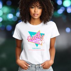 90s retro, party like it's 1995 30th birthday party shirt.  Great for people born in the 1990s. Fitted Custom Print T-shirt For Party, Fun Graphic Print T-shirt For Party, Casual Party Tops With Custom Print, Retro Graphic Print Party Tops, Retro Party Tops With Graphic Print, Casual Party T-shirt With Custom Print, Retro Graphic Print Tops For Party, Casual Custom Print T-shirt For Party, Fun Graphic Print Tops For Party