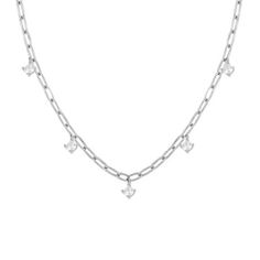 Bring some sparkle to your layers with the Elena Interlock necklace, it's perfect for everyday styling. We use certified 925 sterling silver which is 92. 5% pure silver mixed with alloys to create a long-lasting precious metal. We coat the jewellery with a generous layer of rhodium plating to ensure shine and durability from everyday wear. You can use the polishing cloth provided to keep your jewellery looking shiny. All sterling silver items are stamped with the '925' mark indicating the purity Charm Chain, Link Chain Necklace, Metal Necklaces, Watch Necklace, Chain Link Necklace, Sterling Silver Charm, Pure Silver, Link Chain, Silver Charms