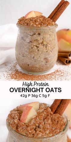 High protein overnight oats recipe with best macros Protein Oatmeal Overnight Oats, Overnight Oats Calorie Deficit, Easy Macro Friendly Recipes Breakfast, Easy Protein Overnight Oats Healthy, High Protein Low Sugar Overnight Oats, High Protein Over Night Oats Recipe, Overnight Oats With Yogurt And Protein Powder, Overnight Oats With Vanilla Protein Powder, High Protein Oatmeal Recipes Overnight Oats