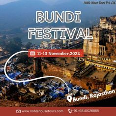 Bundi is all ready to host it's biggest festival of the year this month!! ✨ Highlights of the festival : ✔️Arts & crafts fair ✔️Classical music & dance program ✔️Cultural exhibition ✔️Musical band competitions Dates : 11-13 November, 2022 So, are you ready to witness the mix of cultural diversity? Get in touch with us: 📱 +919810026888 🌐 www.noblehousetours.com 📧 info@noblehousetours.in Cultural Exhibition, Dance Program, 13 November, Musical Band, Cultural Diversity