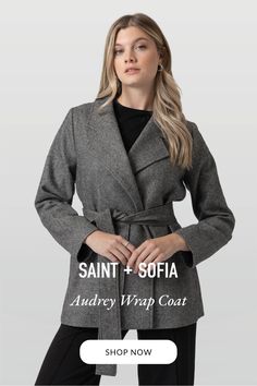 A classic and elegant self-wrap detail coat in our unique Chevron pattern.  Each coat is tailored by hand using the softest wool fabric that's both comfortable and warm.  We designed the Audrey Coat with a chic silhouette that complements your shape.  With its fully lined interior, back neck chain, and red internal piping, it offers a luxurious feel and exquisite detailing that elevates its appeal.  Wrap yourself in comfort and class with this must-have addition to your wardrobe for those seekin Daytime Dress, Office Clothes, Women Overcoat, Daytime Dresses, Status Quo, Wrap Coat, Neck Chain, Great British, Boutique Brands