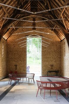 Frameless window in barn conversion Frameless Window, Frameless Windows, Barn Architecture, Somerset Studio, Planters Ideas, Window Designs, Stone Barns