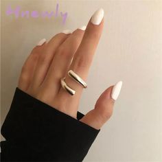 Hnewly Punk Geometric Irregular Liquid Lava Waterdrop Shaped Open Rings For Women Vintage Silver Silver Ring Stack, Minimalist Silver Ring, Hollow Ring, Abstract Jewelry, Open Rings, Stamped Rings, Pattern Ring, Geometric Ring, Ring Stack