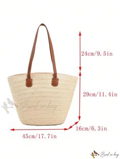 Bird in Bag - Large Woven Straw Beach Tote Bag Summer Bucket Bag For Daily Use, Eco-friendly Shoulder Bucket Bag For Vacation, Beige Summer Shoulder Bag For Shopping, Vacation Beach Season Bucket Bag, Summer Beach Tote Bucket Bag, Summer Bucket Bag Tote For Vacation, Summer Beach Bucket Shoulder Bag, Summer Bucket Shoulder Bag For Beach, Beige Large Capacity Beach Bag For Vacation