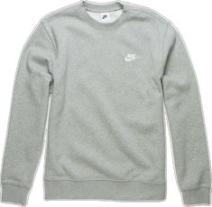 Athletic Heather Long Sleeve Sports Sweats, Athletic Heather Long Sleeve Sweats For Sports, Heather Grey Fleece Crew Neck Tops, Casual Fleece Tops For Sports, Sporty Long Sleeve Sweats In Athletic Heather, Heather Grey Long Sleeve Sports Sweats, Heather Grey Long Sleeve Sweats For Sports, Winter Sports Tops With Embroidered Logo, Fleece Sports Tops With Ribbed Cuffs