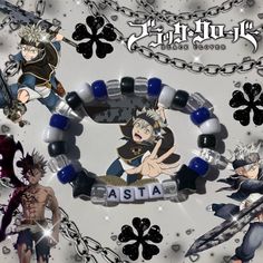 Noelle Black Clover, Black Clover Asta, Funky Bracelet, Clover Jewelry, Kawaii Cosplay, Diy Friendship Bracelets Patterns