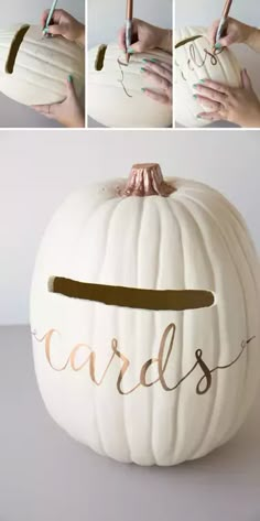 how to make a pumpkin with the word carols painted on it