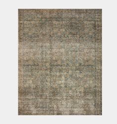 an area rug with various colors and patterns on the carpet, including blue, green, beige