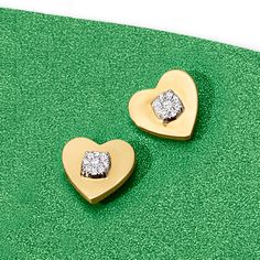 Ross-Simons - 10 ct. t. w. Diamond Cluster Heart Earrings in 14kt Yellow Gold. As always stunning statements that pair well with any outfit, there's just so much to love about these little earrings! The glossy 14kt yellow gold hearts are studded with sparkly .10 ct. t. w. round brilliant-cut diamond clusters, which give the look of .40 ct. t. w. diamonds. Post/clutch, diamond cluster heart earrings. Diamond birthstones are the perfect gift for April birthdays. White Gold Heart Cut Earrings For Mother's Day, Mother's Day Heart Cut White Gold Earrings, Heart-shaped Earrings For Mother's Day Formal, Valentine's Day White Gold Heart Earrings For Anniversary, Valentine's Day White Heart Earrings For Anniversary, Gold Diamond Earrings For Wedding On Valentine's Day, Classic Gold Heart Earrings With Brilliant Cut, Gold Diamond Earrings For Formal Events On Valentine's Day, White Gold Earrings For Valentine's Day