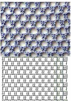 two pictures showing the same stitch pattern as shown in this image, one is blue and the other is white