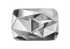 an abstract silver object on a white background