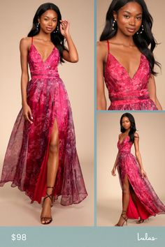 Floral Print Organza Prom Dress, Organza Floral Print Prom Dresses, Organza Prom Dress With Floral Print, Floral Print Organza Dresses For Prom, Formal Floral Print Organza Dress, Formal Floral Organza Dress, Red Sheer V-neck Dress, Evening Organza Maxi Dress With Floral Print, Elegant Floral Print Organza Maxi Dress