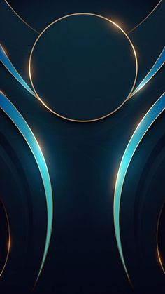 an abstract blue and gold background with curves