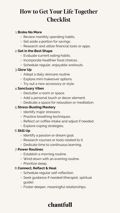 Checklist To Get Your Life Together, Things To Work On Yourself List, Get Your Life Together Checklist Student, Starting Life Over Checklist, 2024 Checklist Goals, Improving Your Life, Life Checklist Things To Do, How To Plan My Life, 2024 Life Reset