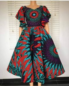 African dress Ankara gownmid calf gownAnkara dress | Etsy Traditional Multicolor Long Skirt Dress, Multicolor Midi Dress For Wedding, Multicolor Midi Wedding Dress, Traditional Blue Long Skirt Dress, Traditional Red Long Dress, Traditional Red Dress With Long Skirt, Traditional Long Red Dress, Asoebi Style, African Kaftan