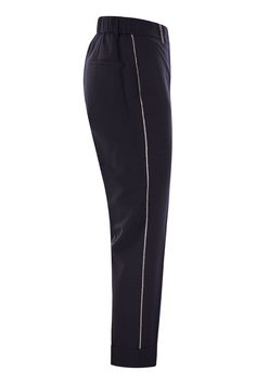 These trousers perfectly blend elegance and modern flair with their chic details and comfy fit – just what you'd want for both fancy dinners and casual outings. They're stylish and sophisticated, making them a versatile addition to any wardrobe. Plus, the touch of stretch and thoughtful design mean you can look great without compromising on comfort. Elasticated waistband at the back Stitch detail on the hips America pockets on the front High waist with front zip and concealed hook-and-eye closur Fancy Dinner, Back Stitch, Top Designer Brands, High End Fashion, Comfy Fits, Woman Colour, Fashion Item, Timeless Elegance, Desi