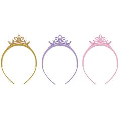 "Buy the Disney® Princess Plastic Headband Multipack at Michaels. com. Be crowned royalty with these Disney Princess Crown Headbands. Each pack includes headbands in three colors: gold, purple, and pink. These crowns are perfect for playing dress up or as a favor at your kid's next birthday party. Be crowned royalty with these Disney Princess Crown Headbands. Each pack includes headbands in three colors: gold, purple, and pink. These crowns are perfect for playing dress up or as a favor at your kid's next birthday party. Details: Gold, purple and pink crowns 6.75\" x 3\" One size fits most children 2 packs included 6 pieces per pack (12 pieces total) Plastic | Disney® Princess Plastic Headband Multipack By Amscan | Michaels®" Princess Parties, Princesses Disney, Birthday Packages, Pink Crown, Birthday Places, Purple Decor, Plastic Headband, Princess Coloring, Gold Headband