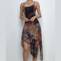 Please refer to our sizing chart for a guideline when choosing a size. 5 business days order processing time. 90% polyester 10% spandex Thrifted Dress Outfit, Eclectic Townhouse, Mesh Dress Outfit, Mermaid Palace, 90s Grunge Dress, Grunge Dresses, Fairy Dress Aesthetic, Fairycore Fashion, Earthy Style