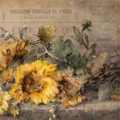 a painting of sunflowers in a vase