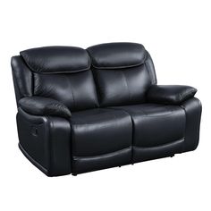 ACME Ralorel Motion Loveseat, Black Top Grain Leather FredCo Black Loveseat, Affordable Dining Room Sets, Ornate Furniture, Leather Pillow, Acme Furniture, Leather Loveseat, Pillow Top, Composite Wood, Top Grain Leather