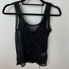 Hudson Shear Black Tank Blouse Size - Xs Never Wornnwt Casual Tank Blouse For Party, Black Mesh Tank Top For Party, Casual Tank Blouse For Night Out, Casual Stretch Tank Top For Evening, Casual Stretch Mesh Top For Evening, Black Casual Mesh Top For Evening, Casual Evening Tank Top For Summer, Casual Evening Summer Tank Top, Black Casual Evening Tank Top