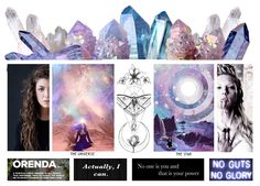 a collage of photos with crystals and other things on it, including the words