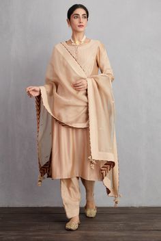 Torani-Natural Beige Chandan Revaa Kurta Set-INDIASPOPUP.COM Torani Designer, Indian Mythology, Latest Dress Design, Salwar Designs, Indian Gowns Dresses, Kurta Designs Women, Indian Textiles, Embroidered Neckline, Designer Dresses Indian