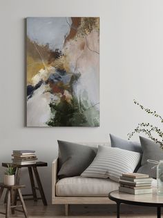 a living room scene with focus on the couch