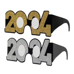 Ring in 2024 and decorate your guests or table with our stunning silver, black & gold 2024 New Year's glasses. Perfect for the class of 2024 graduation parties, too. One size fits most. Light-weight cardboard-packed and sold 6 pairs per pack. Party Sunglasses With Metal Frame And Glass, Gold Metal Frame Party Sunglasses, Gold And Silver Nye Party, New Years Glasses, New Years Champagne Glasses, Silver Glasses, Party Glasses, Graduation Parties, 2024 Graduation