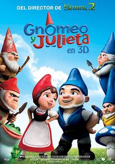 the movie gnomeo y jujeta en 3d is shown in spanish and english