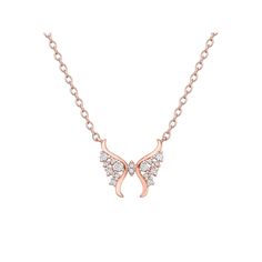 Add a touch of sweetness to your jewelry collection with this diamond-studded Irena Park rose gold tone sterling silver butterfly necklace. Add a touch of sweetness to your jewelry collection with this diamond-studded Irena Park rose gold tone sterling silver butterfly necklace. Chain length: 18 in. Chain type: cable Pendant length: 0.591 in. Nickel free Metal: sterling silver Finish: polished Packaging: boxedDIAMOND DETAILS Total weight: 1/5 ct. Color grade: I, J Clarity grade: I2, I3 Shape: ro Diamond Butterfly Necklace, Silver Butterfly Necklace, Diamond Butterfly, Park Rosé, Silver Butterfly, Pink Tone, Butterfly Necklace, Necklace Chain, Diamond Studs