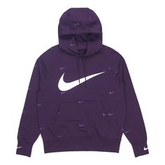 Men's Nike Sportswear Swoosh Athleisure Casual Sports Printing Logo Purple Pullover DA0111-525 Nike Clothes Mens, Purple Nikes, Athleisure Casual, Nike Hoodie, Mens Nike Shoes, Nike Tops, Nike Outfits, Print Logo, Nike Sportswear