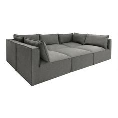 Gray Tyson 6 Piece Modular Pit Sectional Sofa | World Market Modular Pit Sectional, Pit Sectional Sofa, Modular Sectional Sofa Farmhouse, West Elm Haven Loft Sectional, Modular Pit Sectional Sofa, Pit Couch, Pit Sofa, Pit Sectional, Couches Living